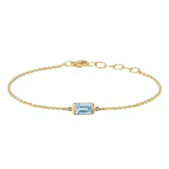 HEIRING ARMBÅND SQUARE SKY BLÅ TOPAS SØLV FORGYLDT - 29-9-96FG