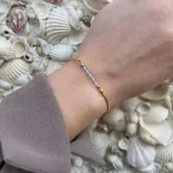 HEIRING MULTI BANGLE STØRRELSE M ARMBÅND AQUAMARIN - 53-4-08FG