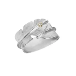 HEIRING RING SØLV FJER MED DIAMANT - 51-5-96BR/RH