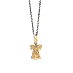 HEIRING SKYTSENGEL LUKKET I 14 KARAT GULD MED BRILLANT - 78-5-72BR