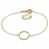 JOANLI NOR ANNANOR ARMBÅND SØLV FORGYLDT 13 MM CIRKEL MED ZIRKONIA - 80450115900