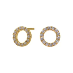 JOANLI NOR ANNANOR ØRERINGE 8 MM CIRKEL MED ZIRKONIA - 30450685900