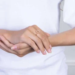 JOANLI NOR ANNANOR RING SØLV ROSA FORGYLDT MED ZIRKONIA - 104503479