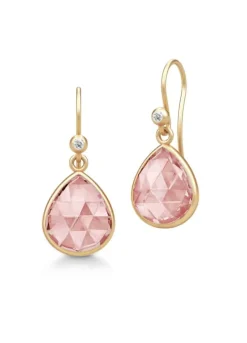 JULIE SANDLAU LEA DUSTY ROSE ØRERINGE FORGYLDT SØLV - HKS749GDDSROCRCZ