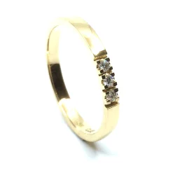 14 KT. ALLIANCE RING GULD MED BRILLANT 3X0,02 CT. W/SI