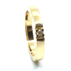 14 KT. ALLIANCE RING GULD MED BRILLANT 1X0,03 CT. W/SI
