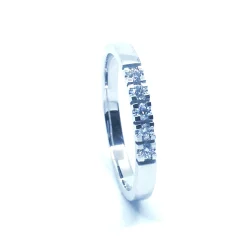 14 KT. ALLIANCE RING HVIDGULD MED BRILLANT 5X0,02 CT. W/SI