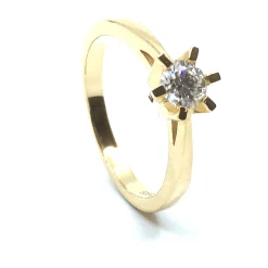 14 KT. GULD CARLA RING MED BRILLANT 0,50 CT. W/SI
