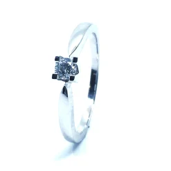 14 KT. HVIDGULD EVA RING MED BRILLANT 0,15 CT. W/SI