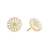 LUND COPENHAGEN MARGUERIT ØRERINGE 11MM FORGYLDT SØLV - 909011-4-M