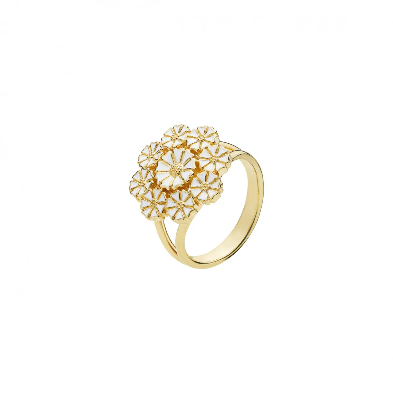 LUND COPENHAGEN MARGUERIT RING BLOMST I FORGYLDT SØLV - 907027-M