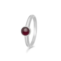 MADS Z CABOCHON RING SØLV MED ÆGTE RUBIN - 2144012