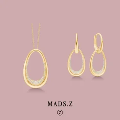 MADS Z DIAMOND ELLIPSE ØRERINGE 14 KARAT GULD MED BRILLANTER 0,23 CARAT - 1511070
