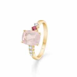 MADS Z FELICITY 14 KARAT GULD RING MED ROSAKVARTS -1546069