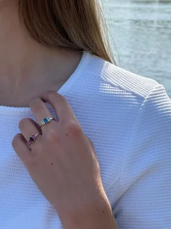 MADS Z HYACINTH RING 8 KARAT GULD MED PINK TOPAS - 3346132