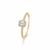 MADS Z 14 KT RING MED TOPAS OG BRILLANTER - 1546036
