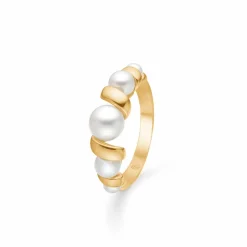 MADS Z SWIRL W. PEARL RING 14 KARAT GULD MED PERLER - 1543086