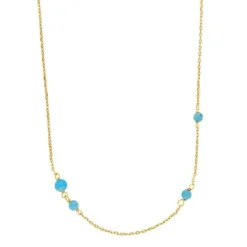 NORDAHL ANDERSEN HALSKÆDE SØLV FORGYLDT TURQUOISE52 - 20890215900