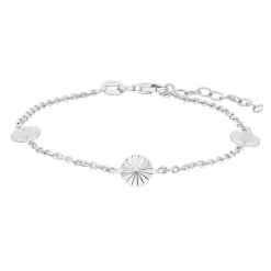NORDAHL JEWELLERY ACTOR SØLV ARMBÅND MED PLISSÉ CIRKLER - 80260080900