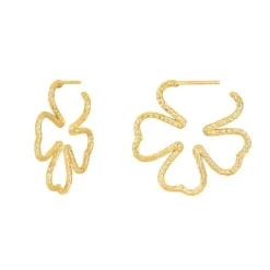 NORDAHL JEWELLERY ADORE52 ØRERINGE CREOL FORGYLDT SØLV FIRKLØVER - 30260235900