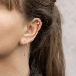 NORDAHL JEWELLERY LABRET 14 KARAT GULD MED 3 DIAMANTER - 30140070500
