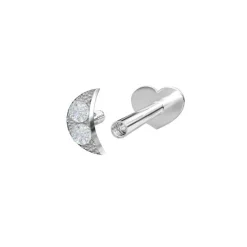 NORDAHL JEWELLERY LABRET PIERCING SØLV MED ZIRKONIA - 30140060900