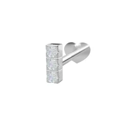 NORDAHL JEWELLERY LABRET PIRCING SØLV MED 3 ZIRKONIA - 30140030900