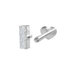 NORDAHL JEWELLERY LABRET PIRCING SØLV MED 3 ZIRKONIA - 30140030900