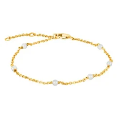 NORDAHL JEWELLERY SØLV FORGYLDT ARMBÅND MED PERLE - 80290175920
