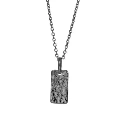 NORDAHL JEWELLERY TWO-SIDED OXIDERET SØLV VEDHÆNG 14X7 MM PLUS KÆDE - 825 765-2