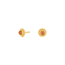 NORDAHL JOY52 ØRERINGE SØLV FORGYLDT PEACH MOONSTONE - 30290525900