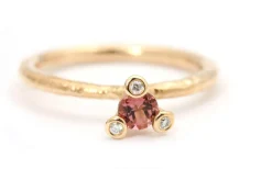 PER BORUP TWINGS RING 14 KARAT GULD MED PINK TURMALIN - 1054RXT