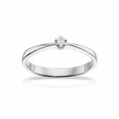 SCROULPES VIDA RING 8 KARAT HVIDGULD MED BRILLANT 0,03 CARAT - 7814,03