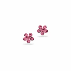 SCROUPLES BØRNE ØRERINGE BLOMST MED PINK ZIRKON - 159322