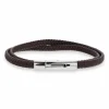 SCROUPLES FORCE HERREARMBÅND MED BRUN LÆDER 21 CM - 03441A,M