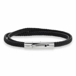 SCROUPLES FORCE HERRE ARMBÅND SORT DOBBELT LÆDER 21 CM - 03431A,M