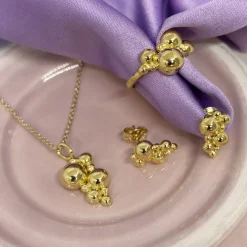 SCROUPLES KUGLE RING I FORGYLDT SØLV - 731102
