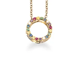 SCROUPLES RAINBOW CIRKEL VEDHÆNG 8 KARAT GULD - 210903