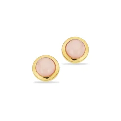 SCROUPLES ØRERING 8 KARAT GULD MED ROSA CALCEDON - 124193