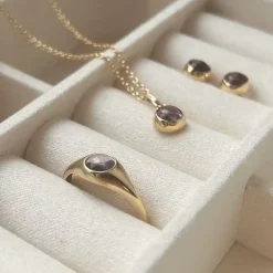 SCROUPLES RING 8 KARAT GULD MED AMETYST - 714773