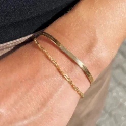 SCROUPLES SINGAPORE ARMBÅND SØLV FORGYLDT - 38192A,M