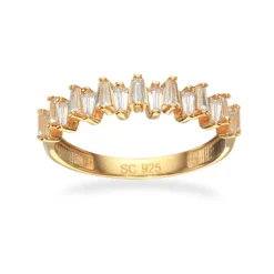 SCROUPLES SOHO FORGYLDT BAGUETTE RING MED ZIRKONIA - 727742