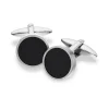 SCROUPLES STÅL MANCHETKNAPPER MED SORT ONYX - 821671