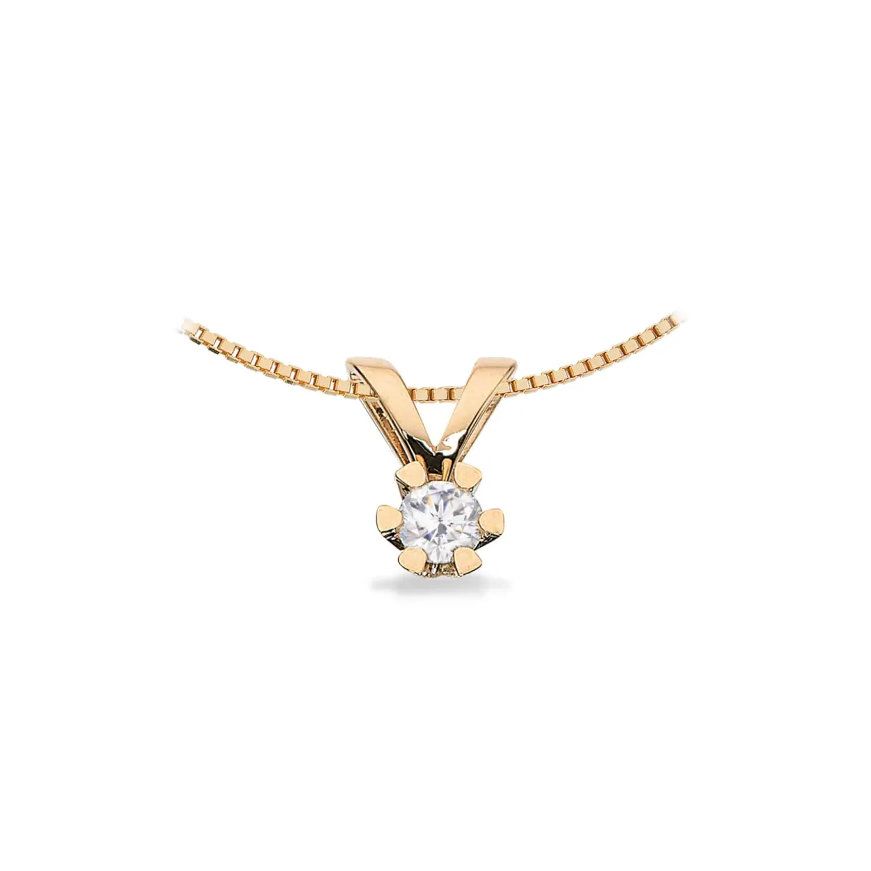 SCROUPLES VIDA VEDHÆNG 8KT GULD MED 0,10CT DIAMANT - 2813,10