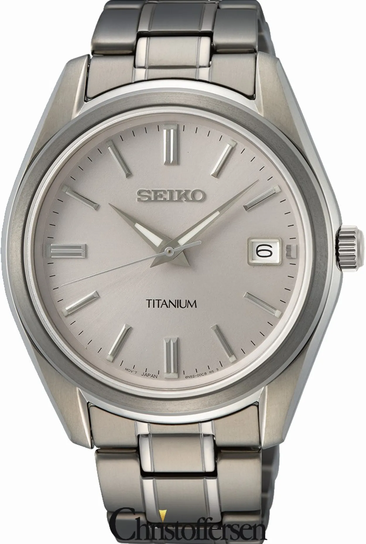 SEIKO ESSENTIAL HERRE UR TITAN LÆNKE MED GRÅ SKIVE - SUR369P1