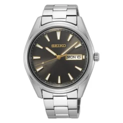 SEIKO GRÅ SKIVE DAG OG DATO - SUR343P1