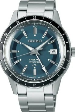 SEIKO PRESAGE GMT BLÅGRÅ SKIVE - SSK009J1