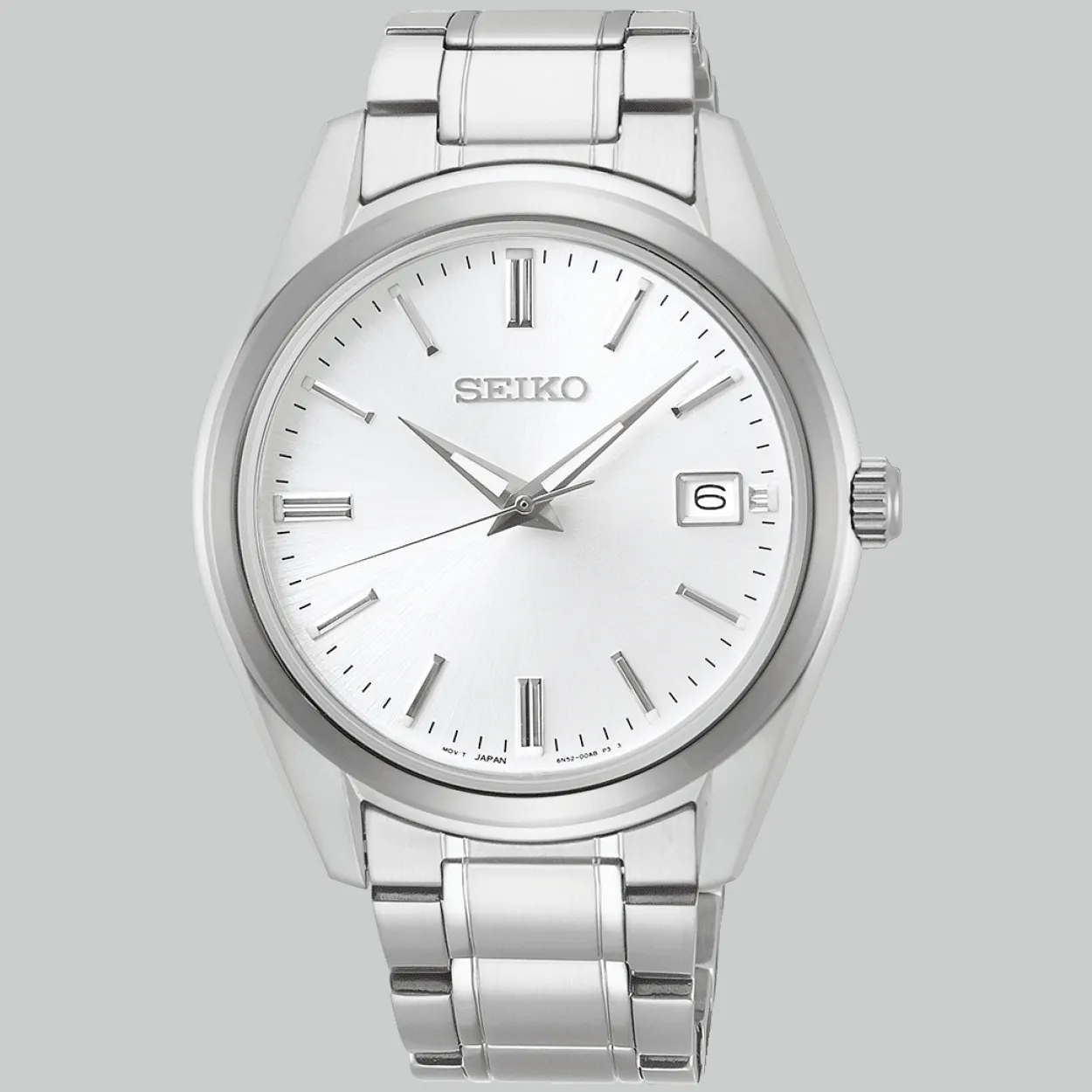 SEIKO STÅL LÆNKE OG HVID SKIVE - SUR307P1