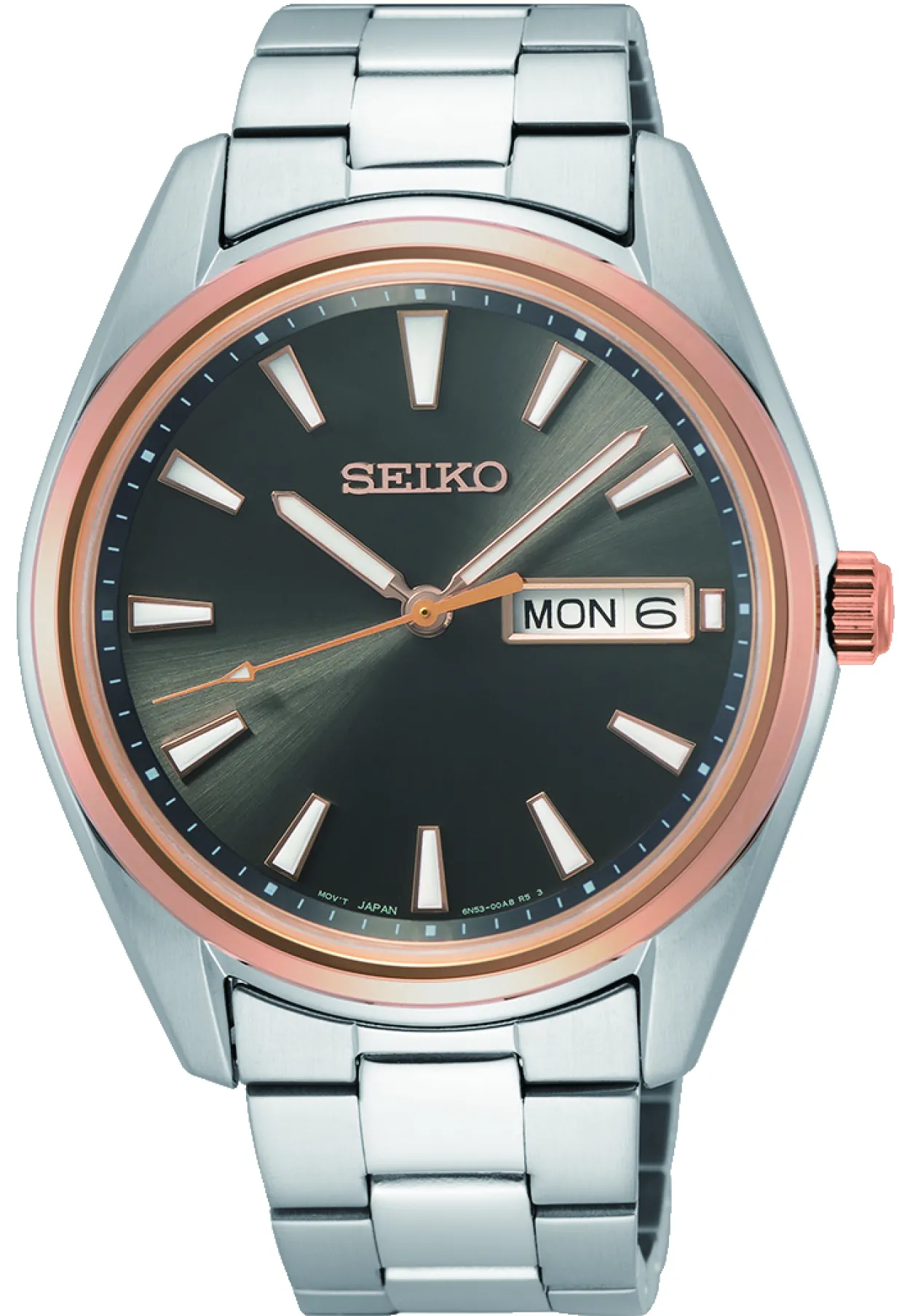 SEIKO UR HERRE MIX LÆNKE MED DATO - SUR344P1