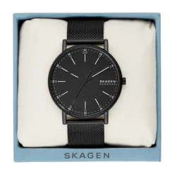 SKAGEN SIGNATUR UR HERRE SORT MED MESH LÆNKE - SKW6579